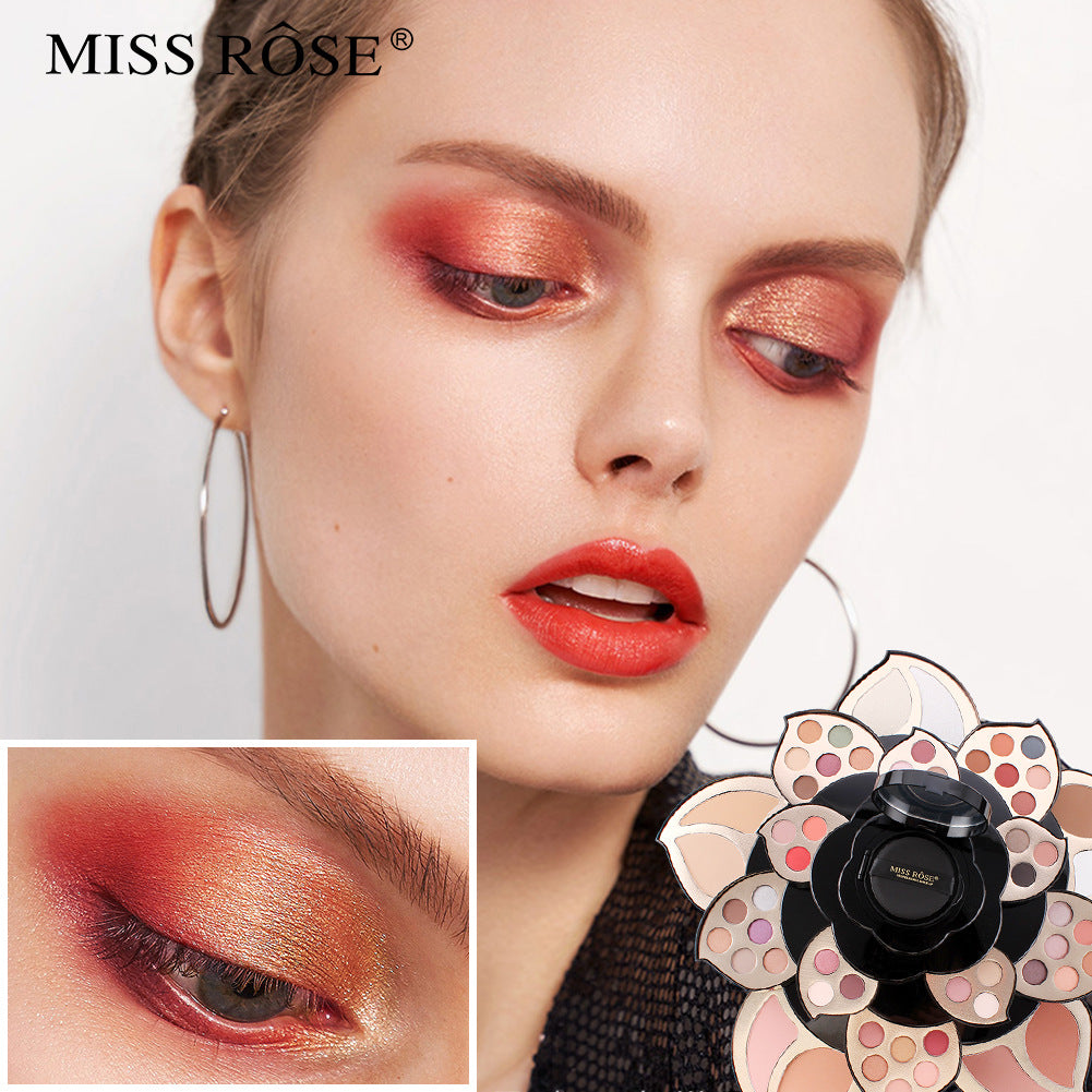 Full Makeup Set in Black Floral Palette - Multifunctional