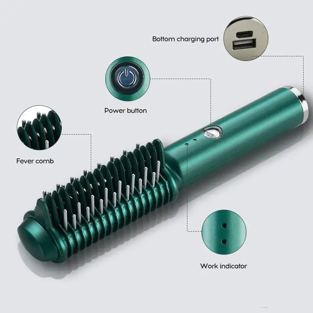 Electric Hair Comb - Straightener & Curler in One