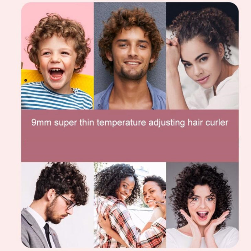 9mm Chopstick Curler - Pro LCD Wand for Tight Curls