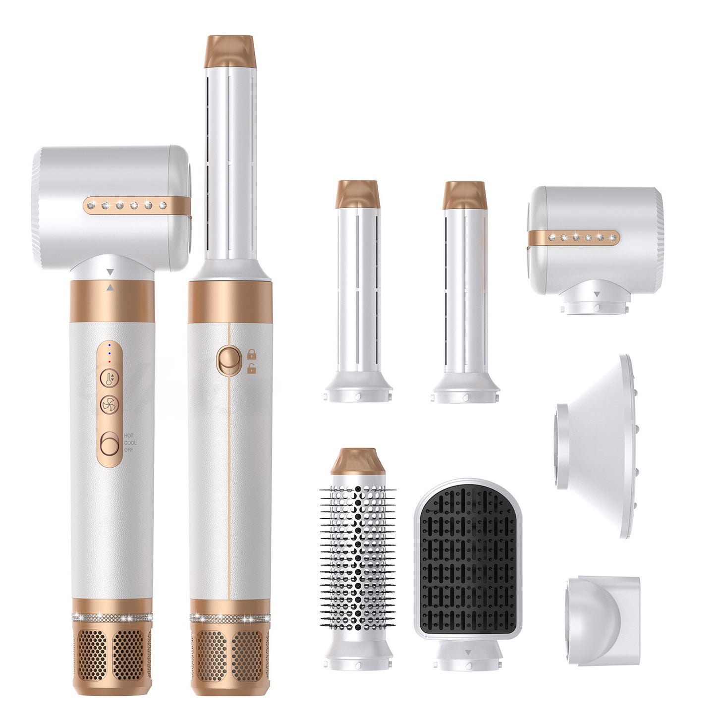7-in-1 Hot Air Brush – Dryer, Curler & Straightener