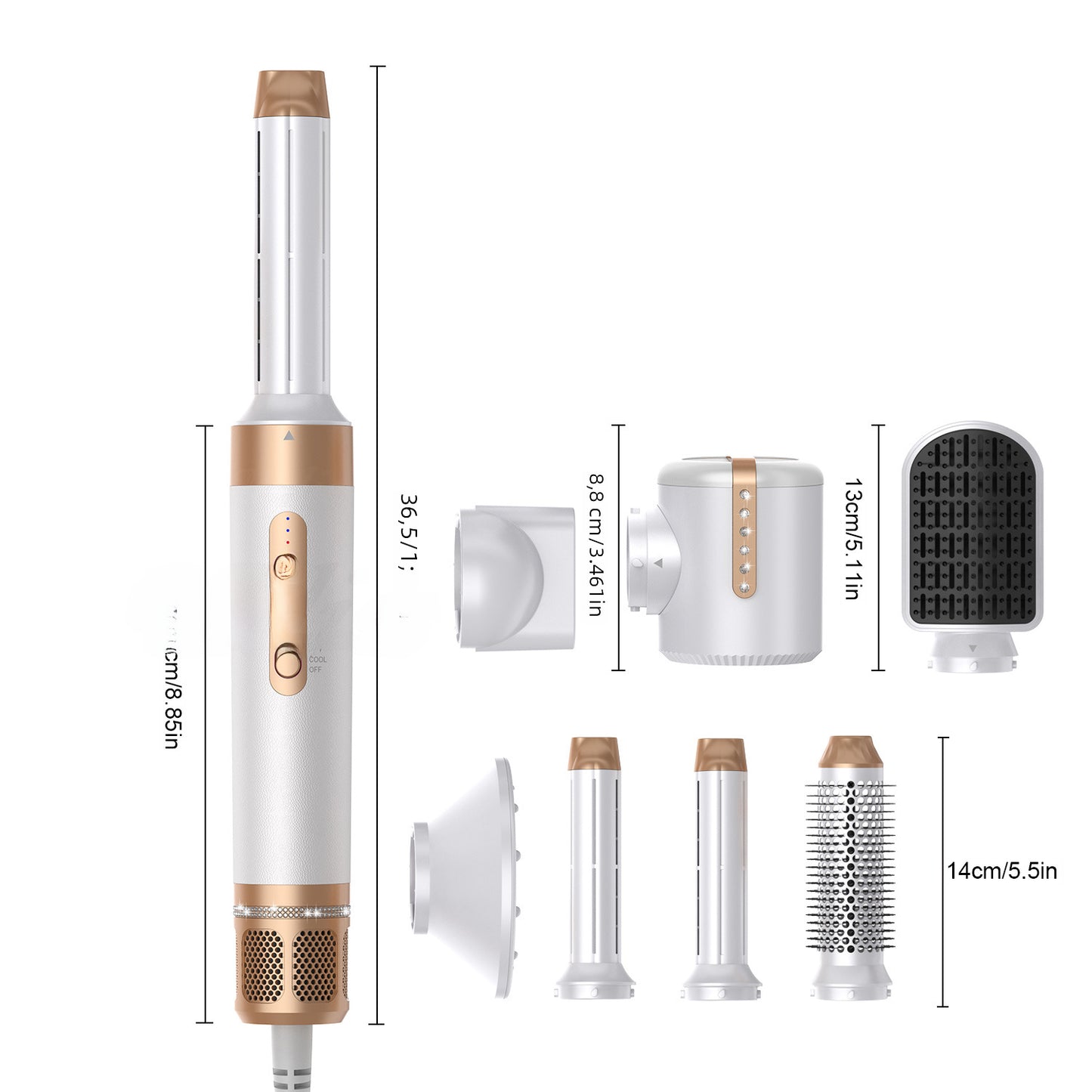 7-in-1 Hot Air Brush – Dryer, Curler & Straightener