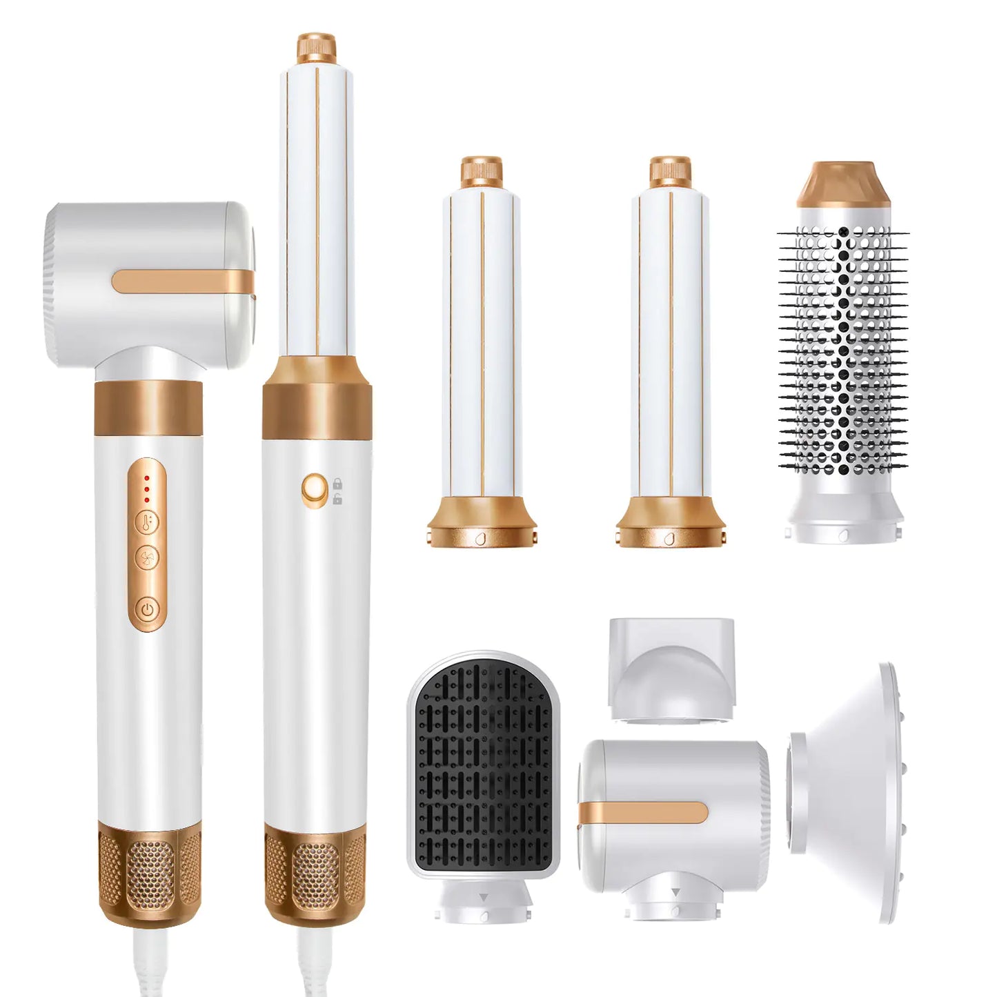 7-in-1 Hot Air Brush – Dryer, Curler & Straightener