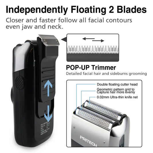 Pritech Pro 2-in-1 Head & Beard Shaver