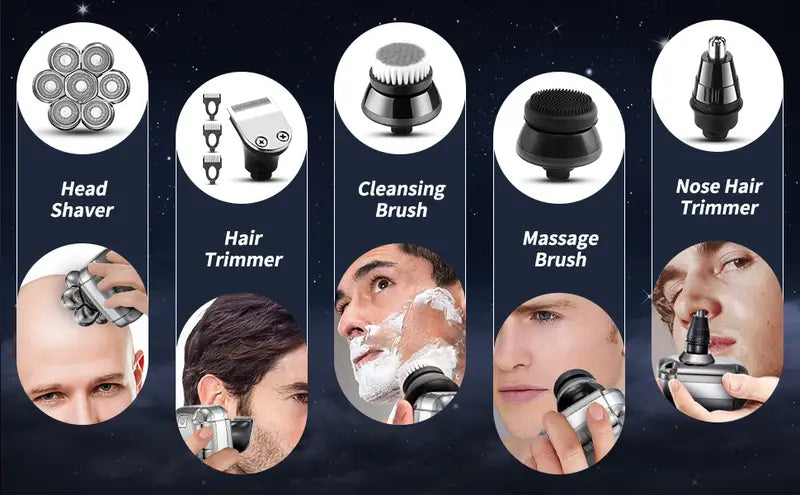 5-in-1 Wet & Dry Head Shaver Grooming Kit
