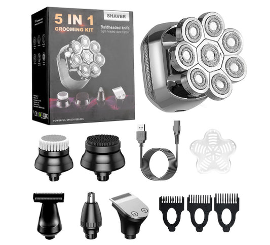 5-in-1 Wet & Dry Head Shaver Grooming Kit